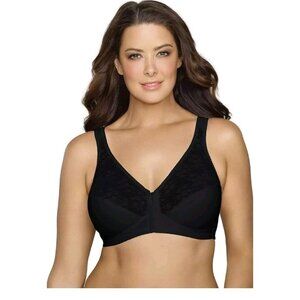 Exquisite Form 5100565 Black 38D Lace Wireless Posture Support Bra Front Close